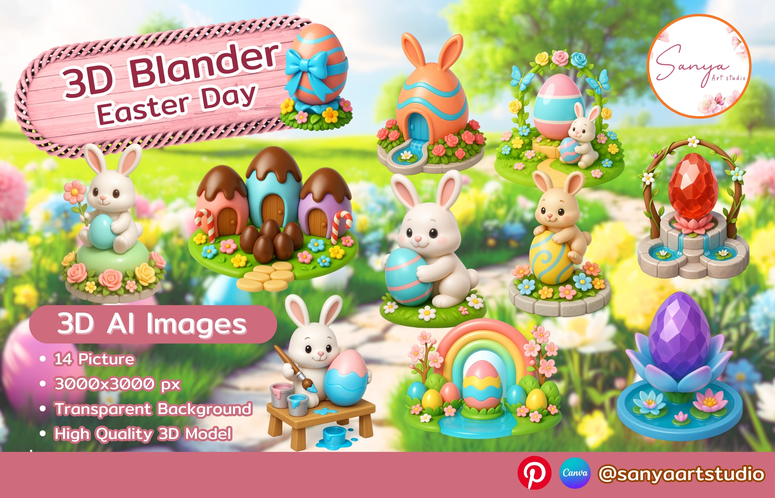 Pack custom mockup 1 - Easter Bunny & Egg
