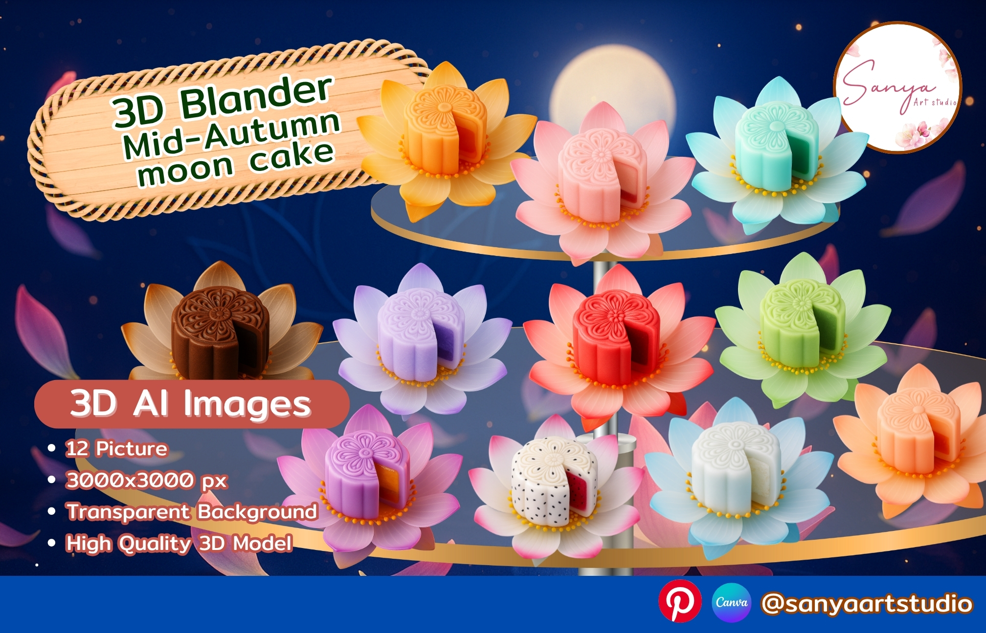 Pack custom mockup 1 - Mid-Autumn Lotus