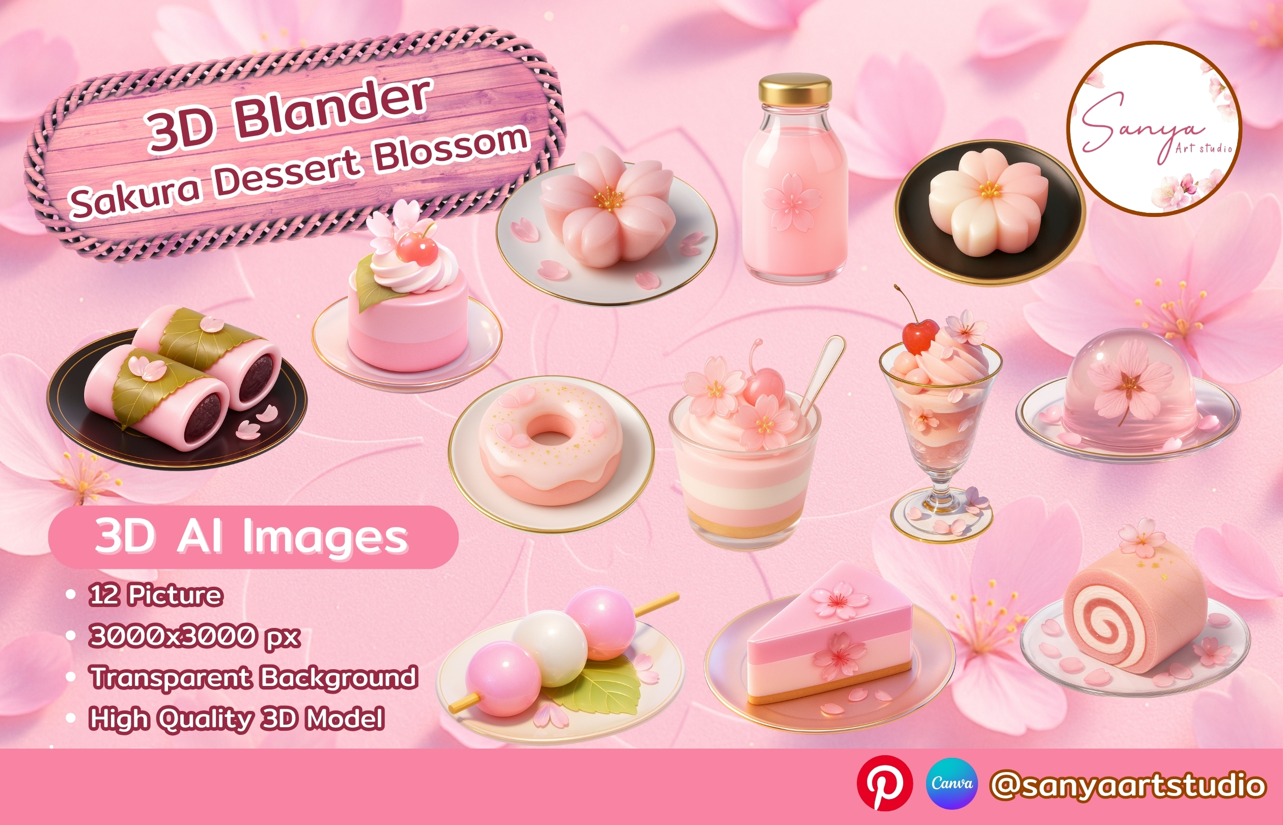 Pack custom mockup 1 - Sakura Dessert Blossom
