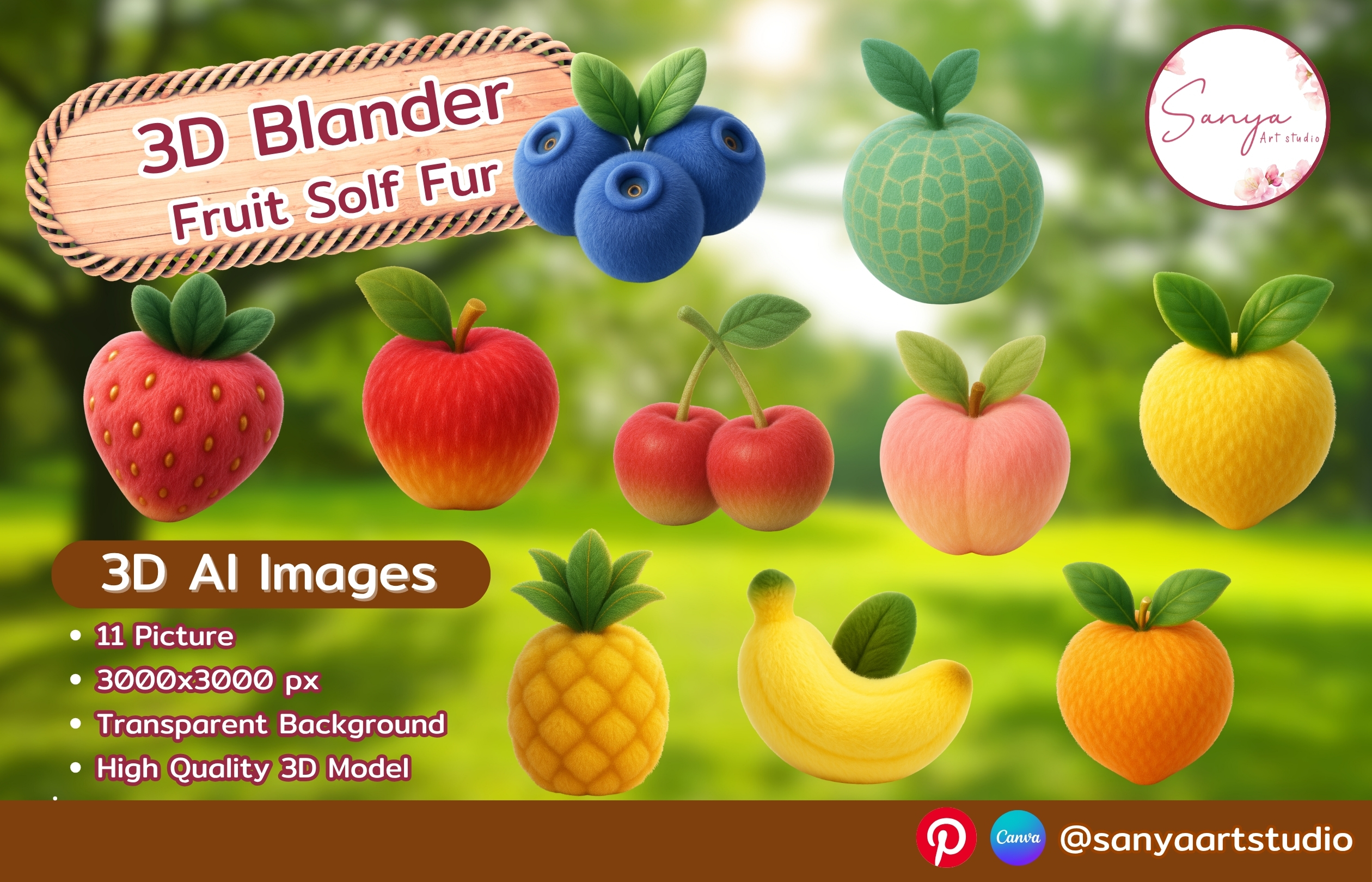 Pack custom mockup 1 - Soft Fur Fruit Toy Loo