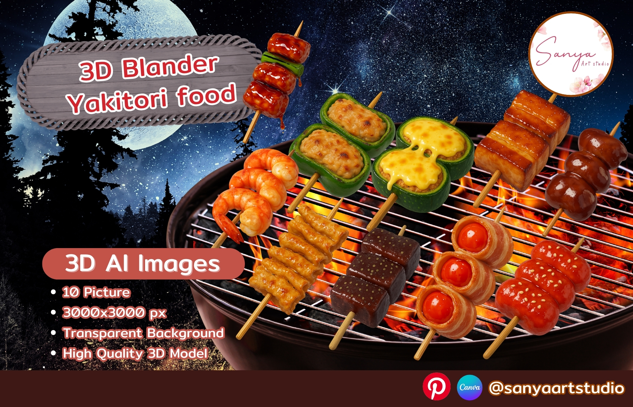 Pack custom mockup 1 - Yakitori Food