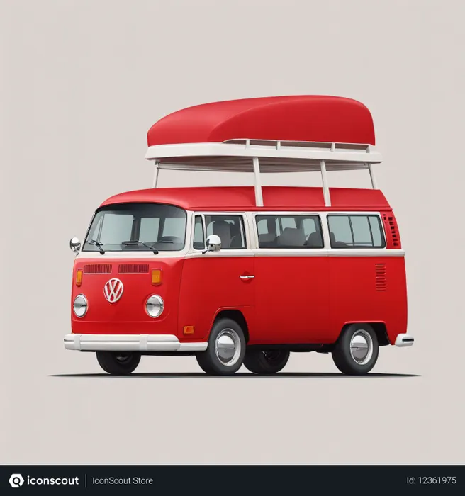 Free A Vintage Volkswagen Camper Van  AI Image