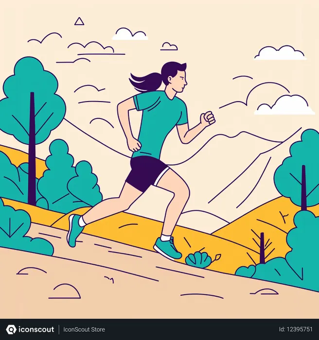Free A Woman Running On A Trail  AI Image
