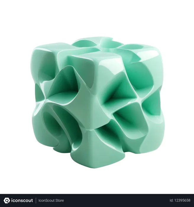 Free Abstract 3D Geometric Sculpture With Smooth Surfaces  AI Image