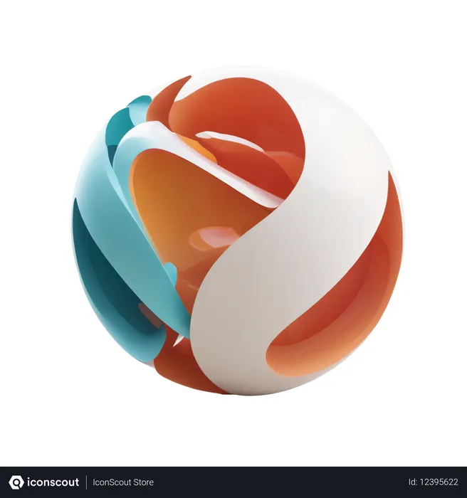 Free Abstract 3D Geometric Sphere With Interlocking Shapes  AI Image