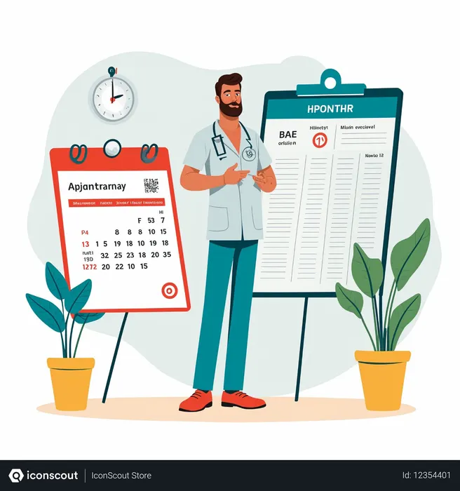 Free AI Médico com calendário e prancheta  Imagem