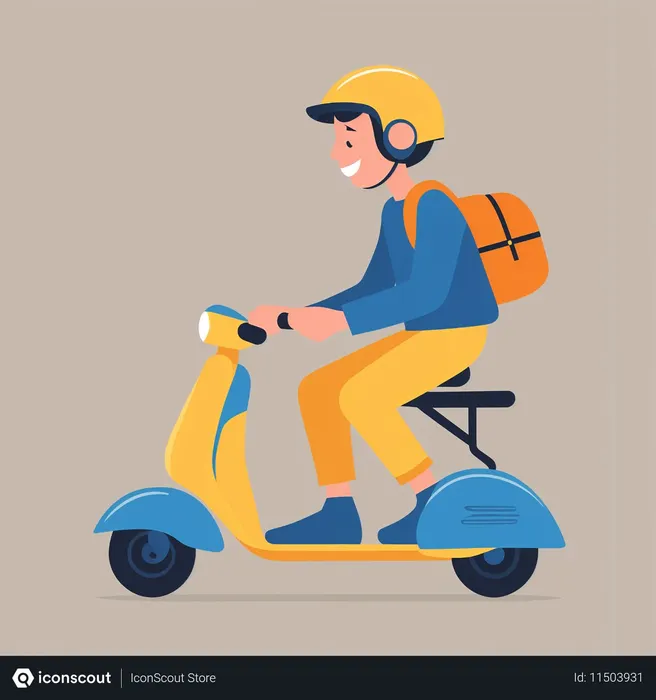 Free AI Pessoa sorridente andando de scooter  Imagem