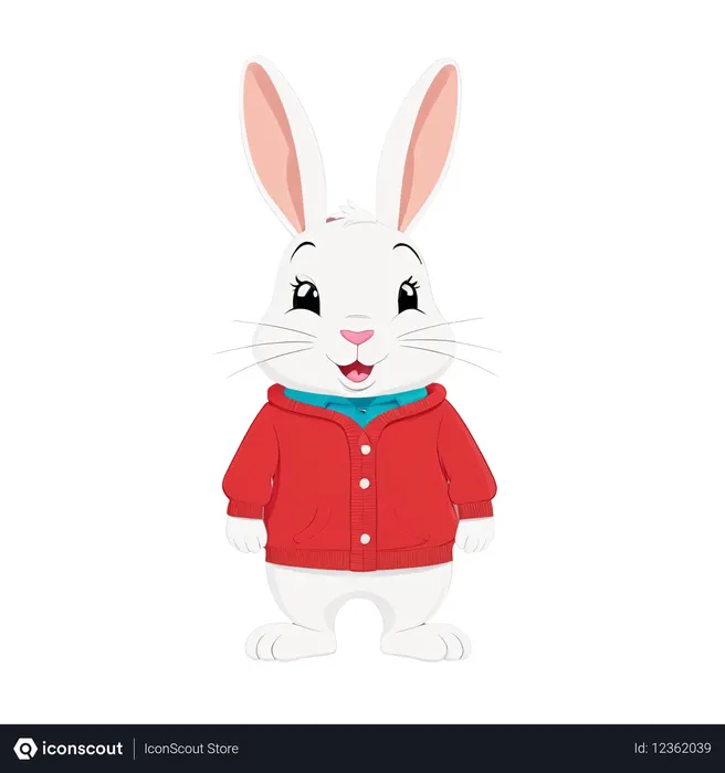 Free Bunny In A Red Sweater  AI Image