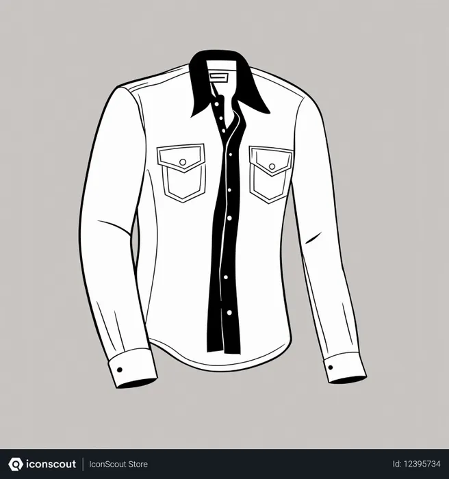 Free Buttoned Shirt With Pockets  AI Image