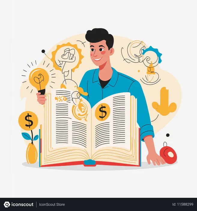 Free Creative Man With Book And Ideas  AI Image