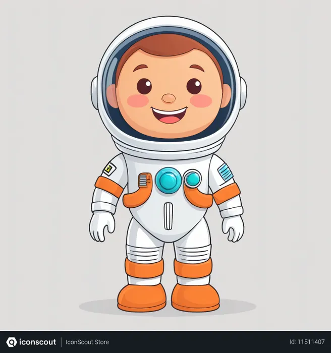 Free Cute Child In Space Suit  AI Image