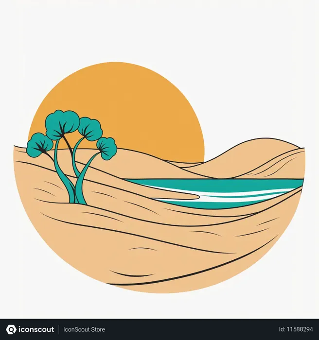 Free Desert Oasis  AI Image