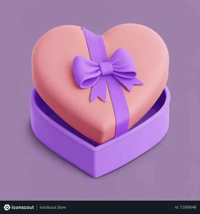 Free Heart-shaped Gift Box With A Bow  AI Image