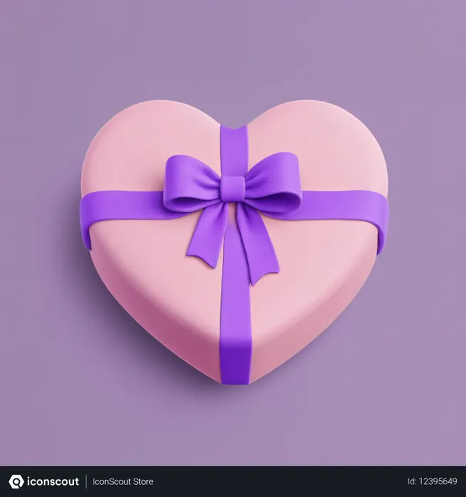 Free Heart-shaped Gift Box With A Ribbon  AI Image