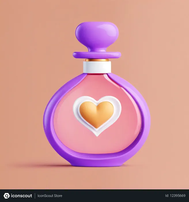 Free Heart-themed Perfume Bottle  AI Image