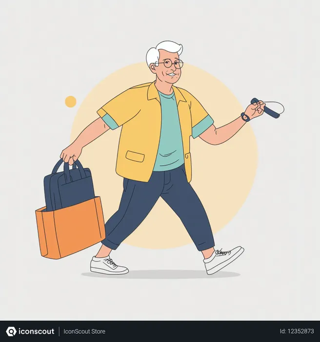 Free Homem idoso indo às compras  Imagem de IA