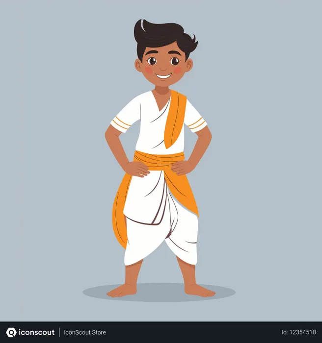 Free Indian Boy In Traditional Attire  AI Image