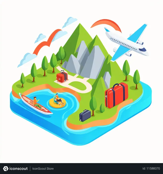 Free Island Travel With Outdoor Activities  AI Image
