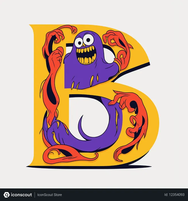 Free Monstro Dentro da Letra B  Imagem de IA