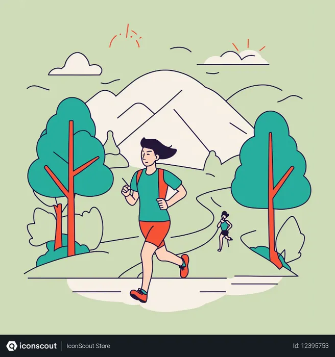 Free People Jogging In A Scenic Outdoor Setting  AI Image