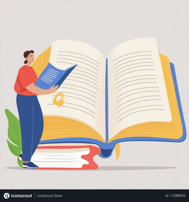 Free Persona leyendo un libro gigante  Imagen AI