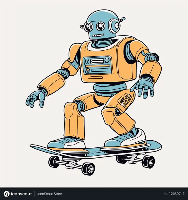 Free Robot Doing Skateboarding  AI Image