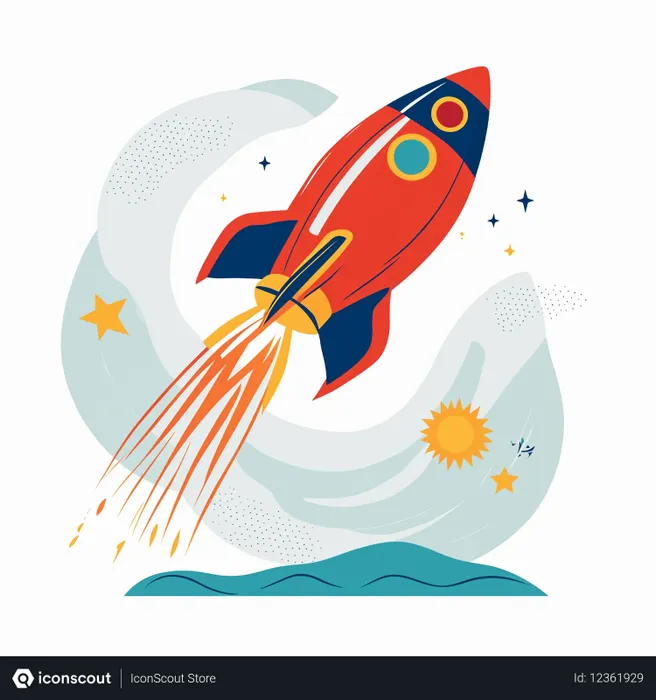 Free Rocket Launching Into Space  AI Image