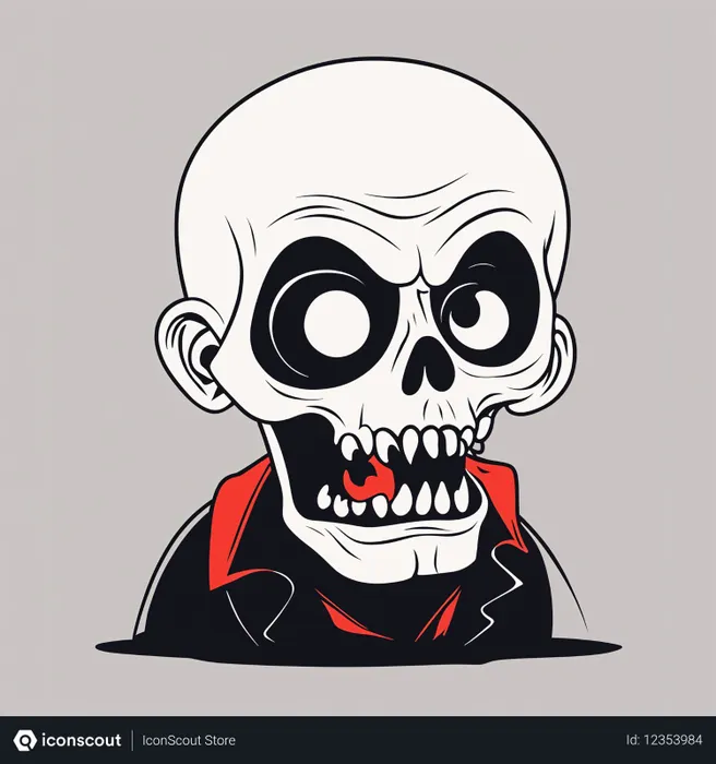 Free Skull With Vampire Elements  AI Image