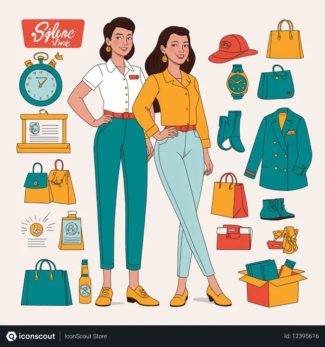 Free Stilvolle Frauen mit Modeartikeln  KI-Bild