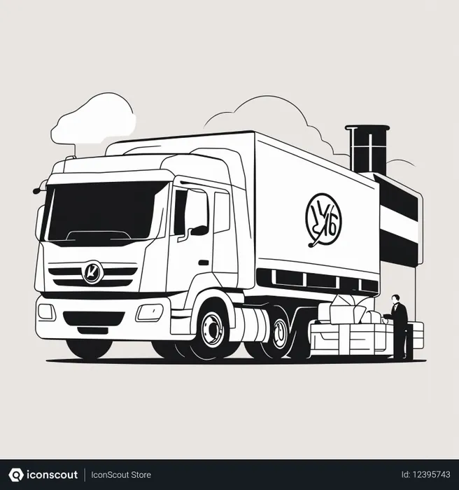 Free Un camion chargé de marchandises  Image IA