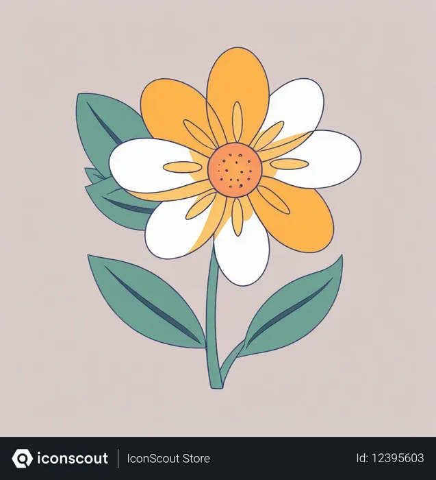 Free Una flor estilizada con pétalos amarillos y blancos.  Imagen AI