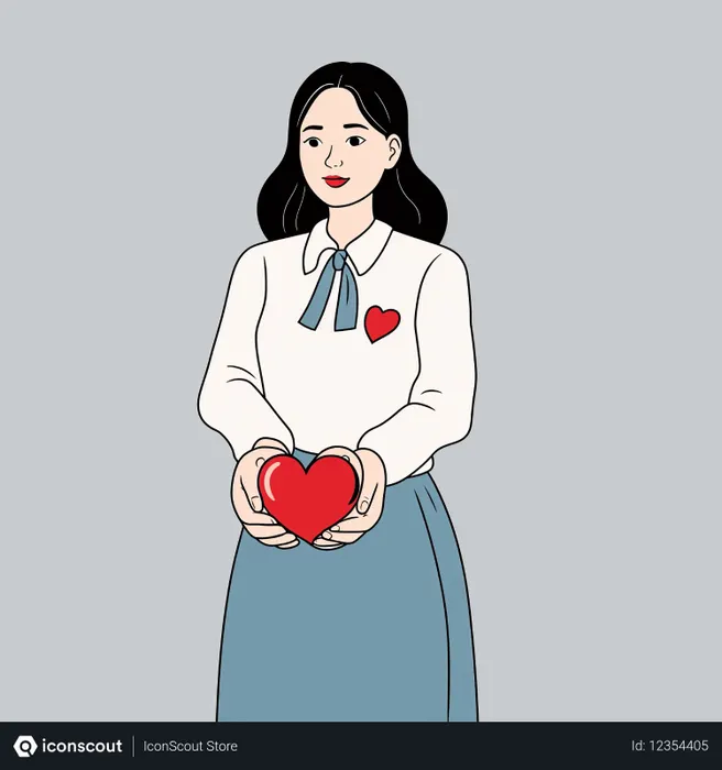Free Woman Offering Heart  AI Image