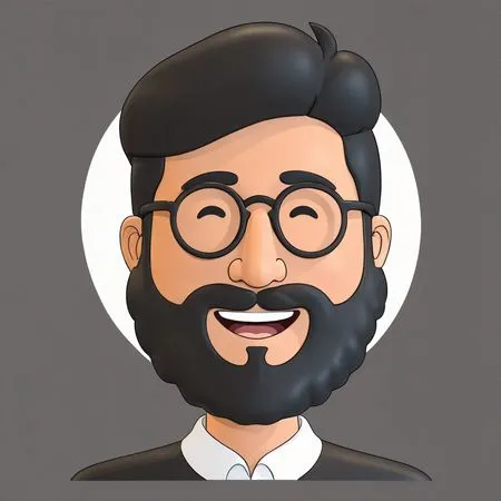 Free A Bearded Man Smiling  AI Image