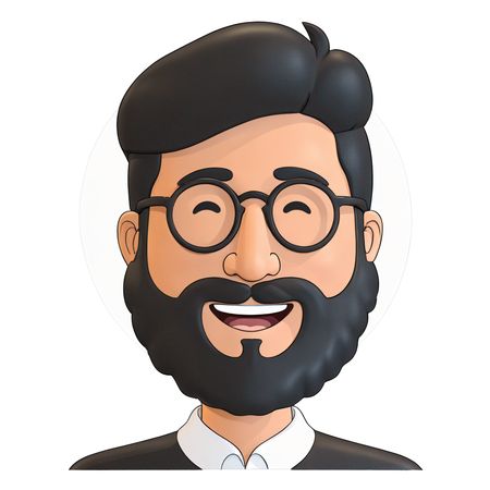 Free A Bearded Man Smiling  AI Image