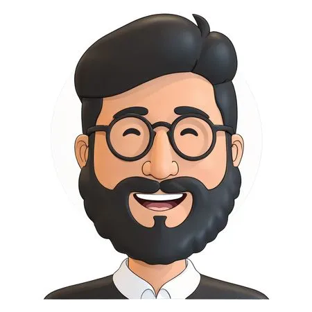 Free A Bearded Man Smiling  AI Image
