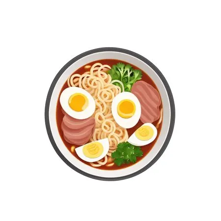 Free 계란과 고기를 넣은 라면 한 그릇  AI 이미지