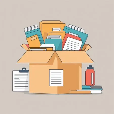 Free A Box Filled With Documents And Office Supplies  AI Image