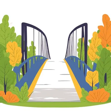 Free A Bridge Surrounded By Autumn Trees  AI Image