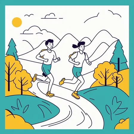 Free A Couple Jogging In Nature  AI Image