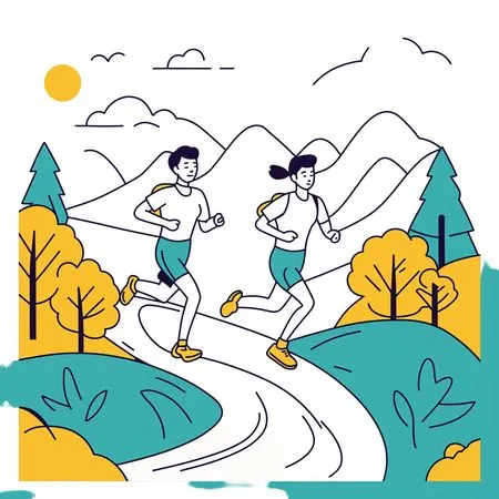 Free A Couple Jogging In Nature  AI Image