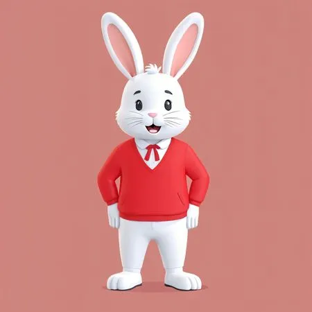 Free A Cute Bunny In A Red Sweater  AI Image