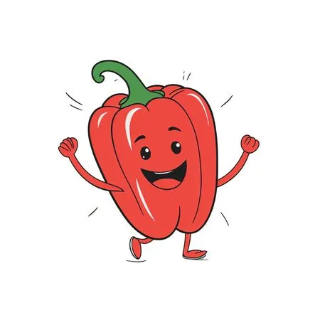 Free A Cute Cartoon Bell Pepper Character.  AI Image