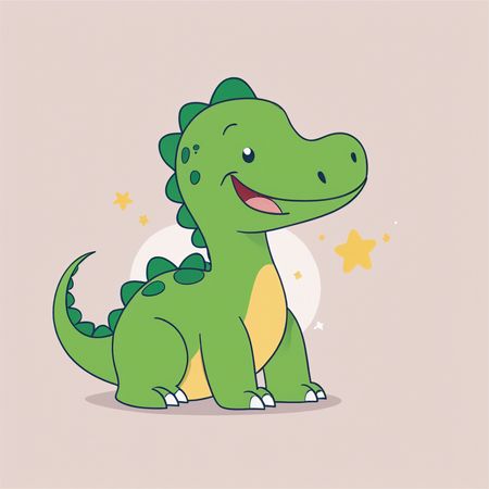 Free A Cute Dinosaur Smiling  AI Image