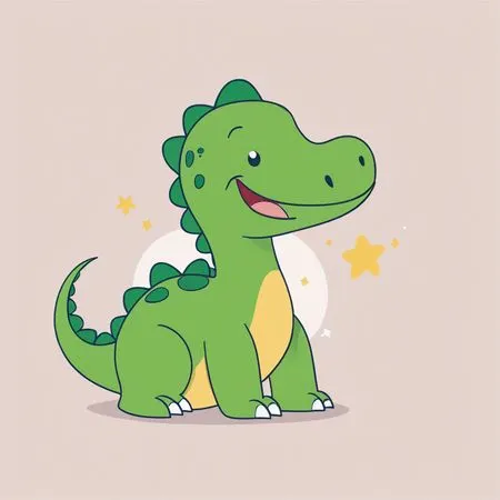 Free A Cute Dinosaur Smiling  AI Image