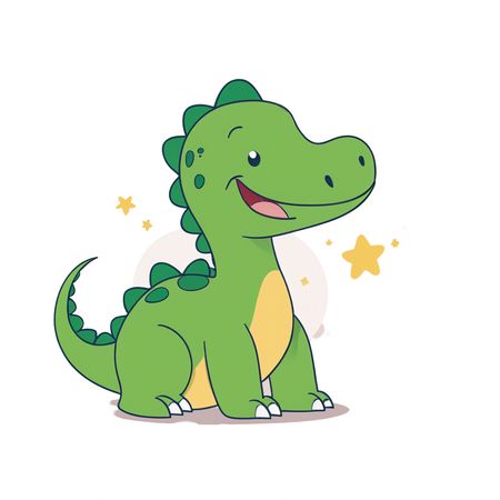 Free A Cute Dinosaur Smiling  AI Image