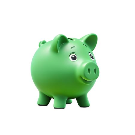 Free A Cute Green Piggy Bank  AI Image