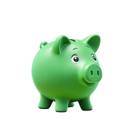 Free A Cute Green Piggy Bank  AI Image