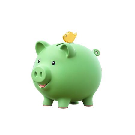 Free A Cute Piggy Bank With A Bird On Top  AI Image