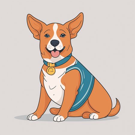Free A Happy Corgi Dog  AI Image