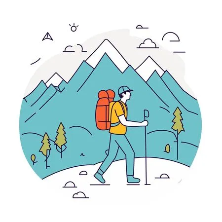 Free A Hiker In The Mountains  AI Image